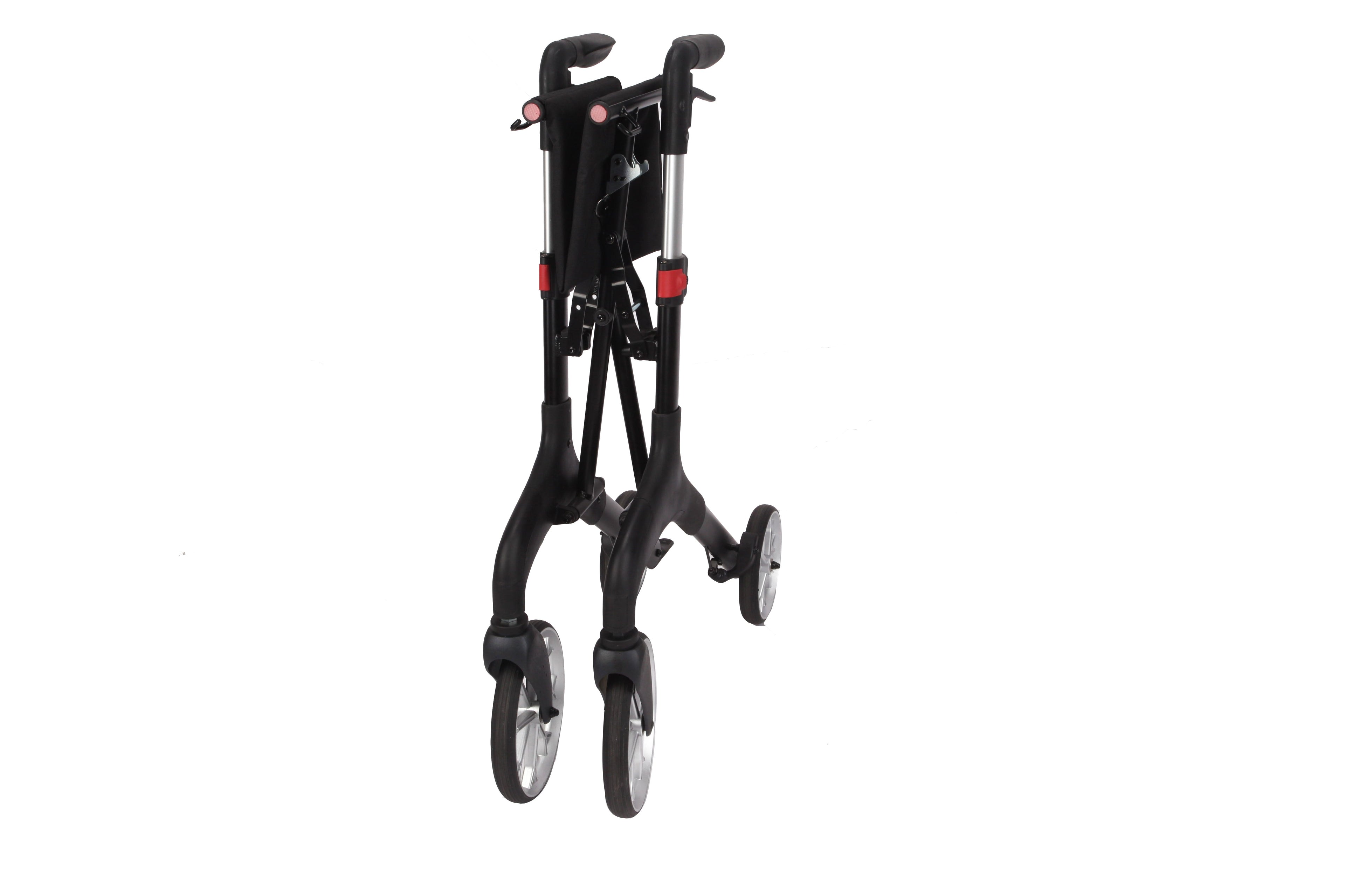 Foldable Wheeled Walker with Adjustable Height, 9-Inch Front and 8-Inch Rear Wheels, 300 lb Capacity