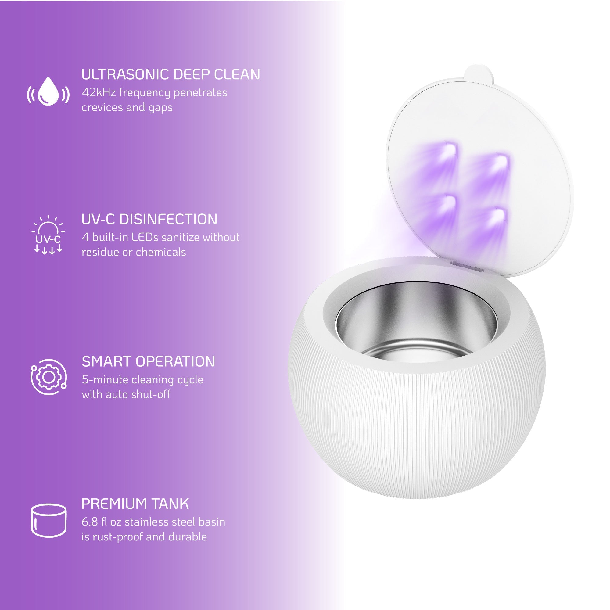 Pursonic Complete Oral Care & Hygiene Bundle: Ultrasonic Cleaner Pod, Rechargeable Oral Irrigator, & USB Sonic Toothbrush