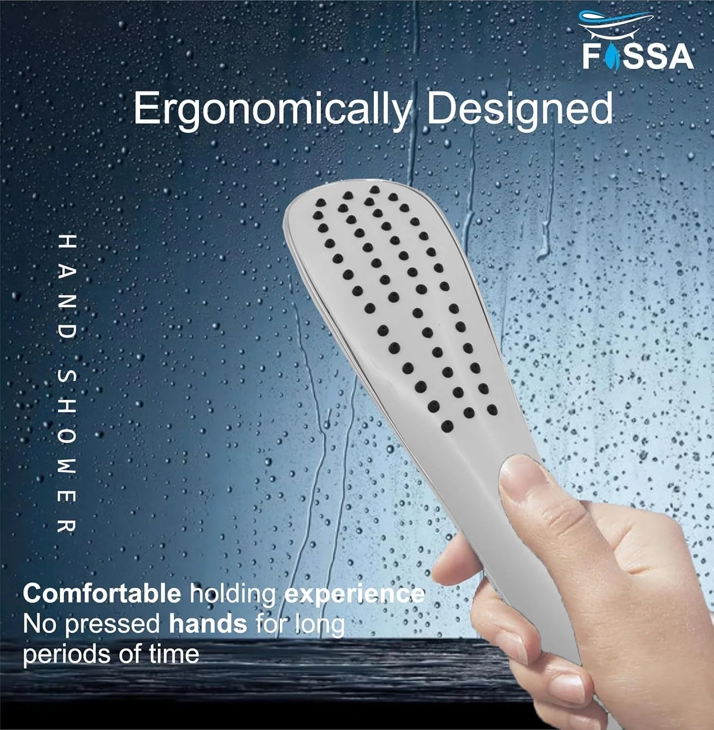 Fossa Dezire Rain Hand Shower, Handheld showers Chrome Finish (Only Hand Shower)